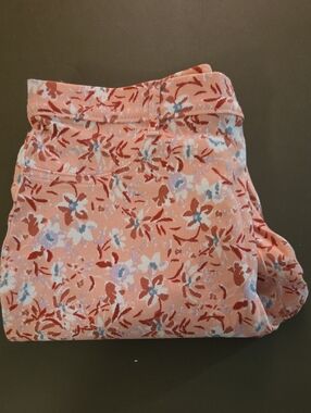 Time and Tru Peach Floral Casual Strechy Pants